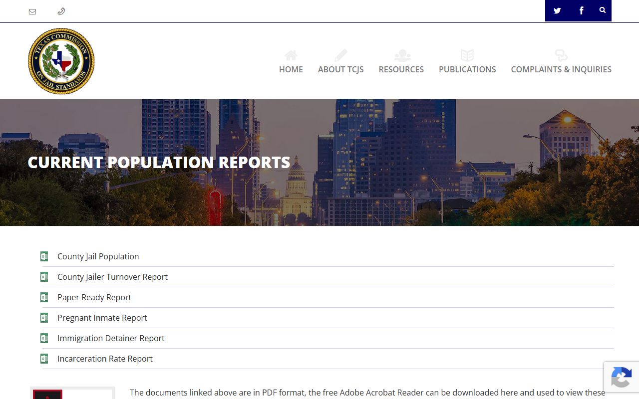 TCJS population reports for Gray County inmate population statistics